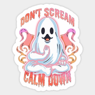 Funny Yoga Ghost: Keep Calm and Boo-gie On Sticker